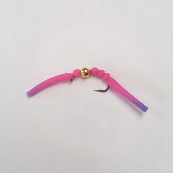 Squirmy Worm Pink Gold Bead