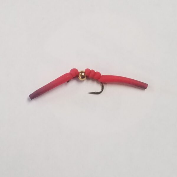 Squirmy Worm Red Gold Bead